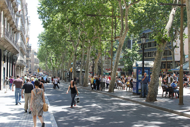 die berühmte La Rambla im Herzen von Barcelona