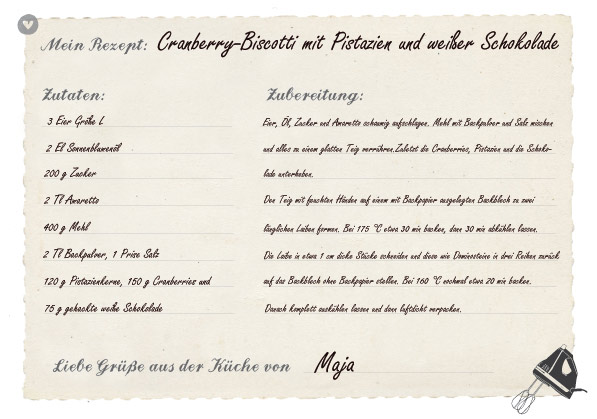 Post aus meiner Küche (PAMK) Very Berry Rezept für Cranberry-Biscotti mit Pistazien und weißer Schokolade