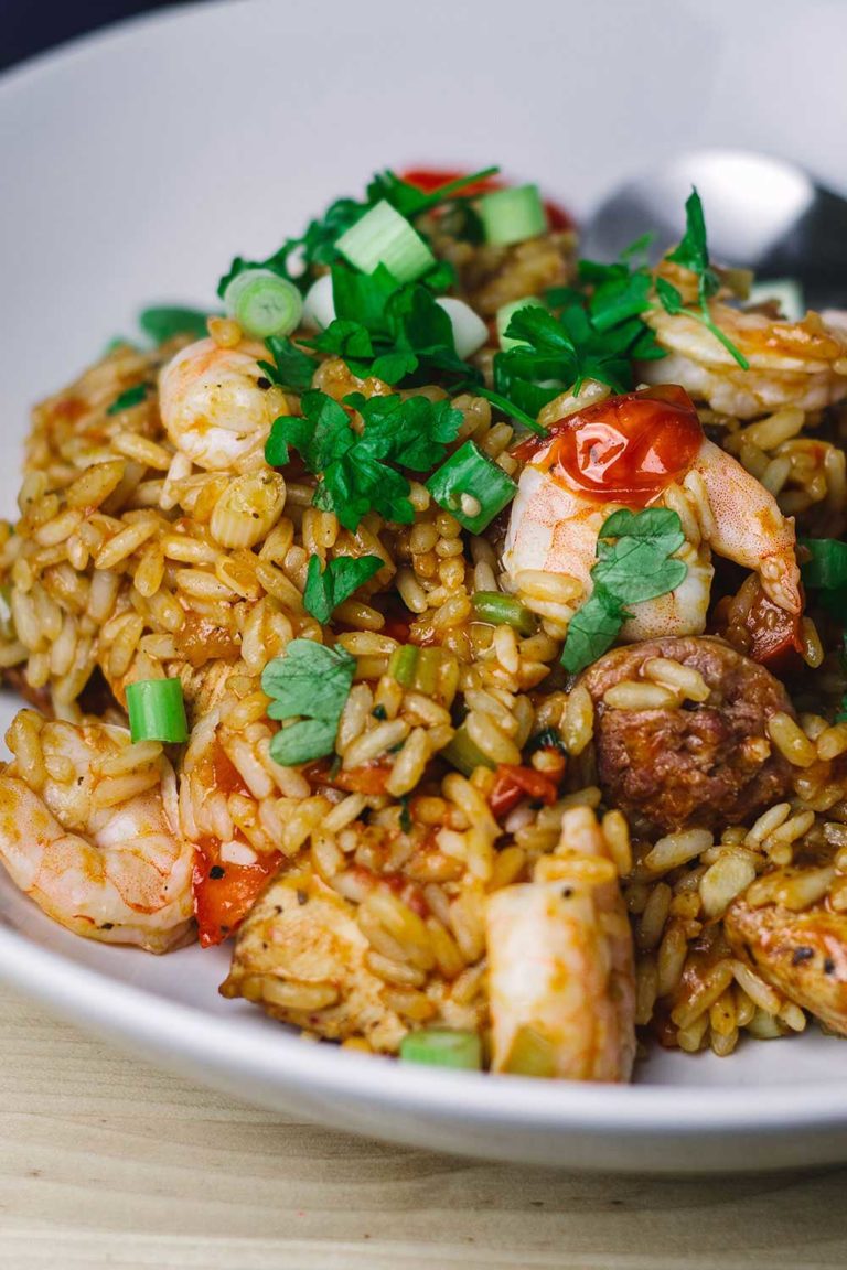 Jambalaya mit Wurst, Huhn und Garnelen - moey&amp;#39;s kitchen foodblog
