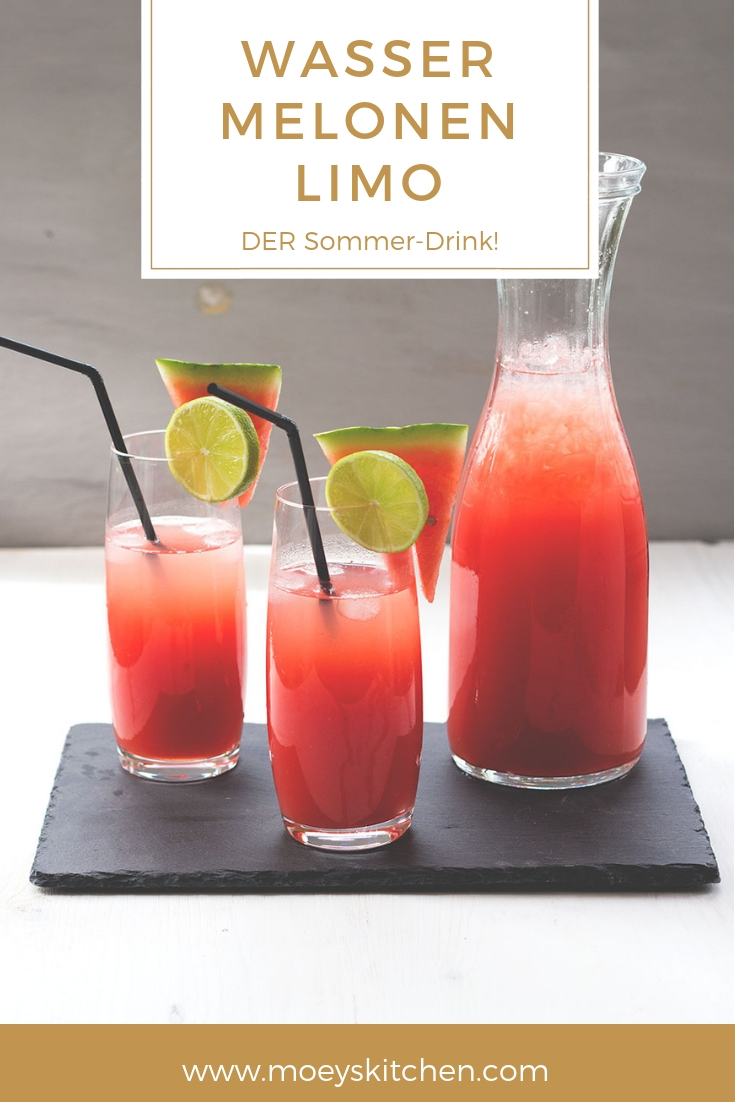 Rezept für Wassermelonen-Limo | selbst gemachte Limonade ist DER Sommer-Drink | moeyskitchen.com #limonade #lemonade #wassermelone #watermelon #rezept #getränk #drink #sommer