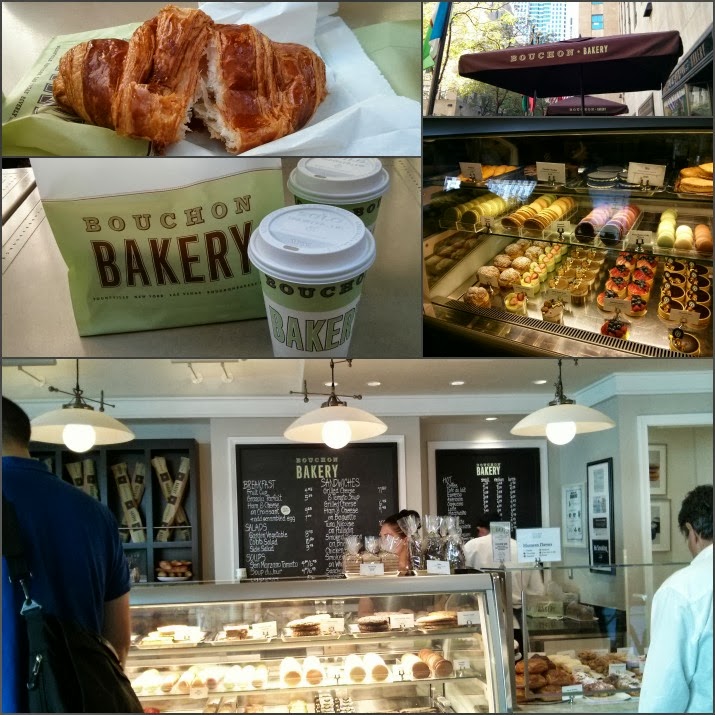 Bouchon Bakery von Thomas Keller, Croissant, Café, Rockefeller Plaza, Rockefeller Center, Kaffee, Manhattan, New York, USA