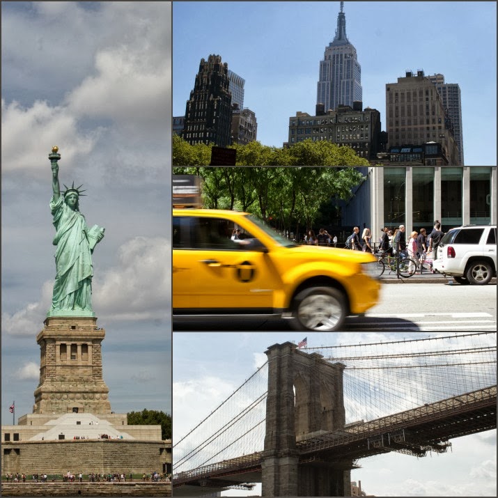 New York, Freiheitsstatue, Brooklyn Brdige, Yellow Cab, Skyline, Manhattan