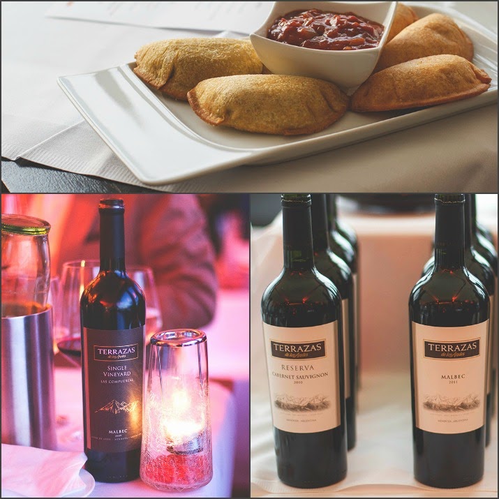 Argentinisches Weintasting mit Terrazas de los Andes Winetasting Terrazas de Los Andes: Empanadas, Single Vineyard Malbec und Reserva Cabernet Sauvignon