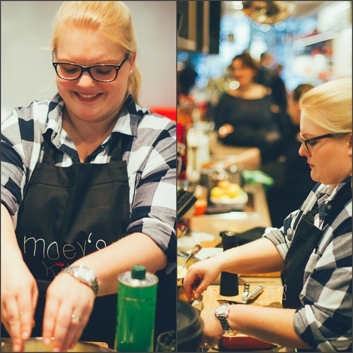 Maja von moey's kitchen kocht im Zwilling Flagship Store in Düsseldorf