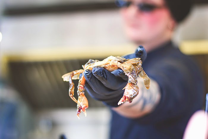 Street Food Festival in Köln bei Jack in the Box im März 2015 Soft Shell Crab von The Wurst Case Szenario beim Street Food Festival in Köln