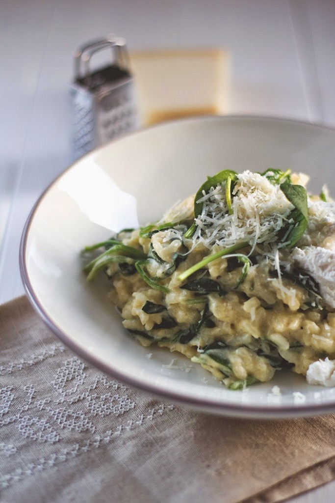 Rezept für die schnelle Feierabendküche: Ofenrisotto mit frischem Spinat und Ricotta