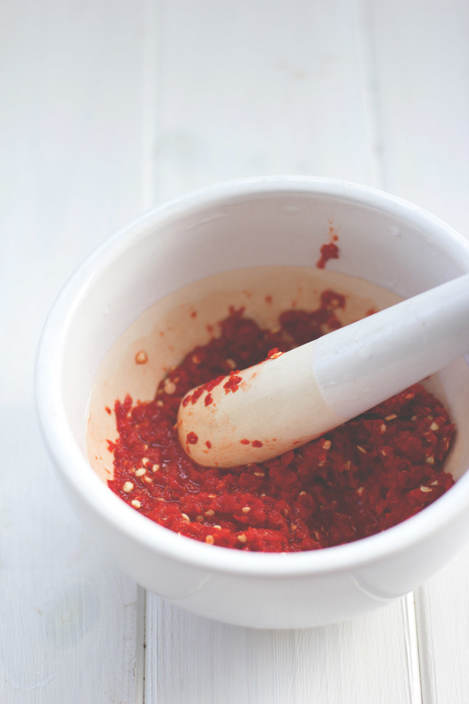 Streetfood & Sambal: Indonesischer Kohlsalat mit spicy Erdnusssauce und selbst gemachtem Sambal ulek (Sambal oelek) Streetfood & Sambal: Indonesischer Kohlsalat mit spicy Erdnusssauce und selbst gemachtem Sambal ulek (Sambal oelek)