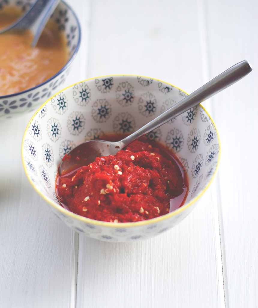 Streetfood & Sambal: Indonesischer Kohlsalat mit spicy Erdnusssauce und selbst gemachtem Sambal ulek (Sambal oelek) Streetfood & Sambal: Indonesischer Kohlsalat mit spicy Erdnusssauce und selbst gemachtem Sambal ulek (Sambal oelek)