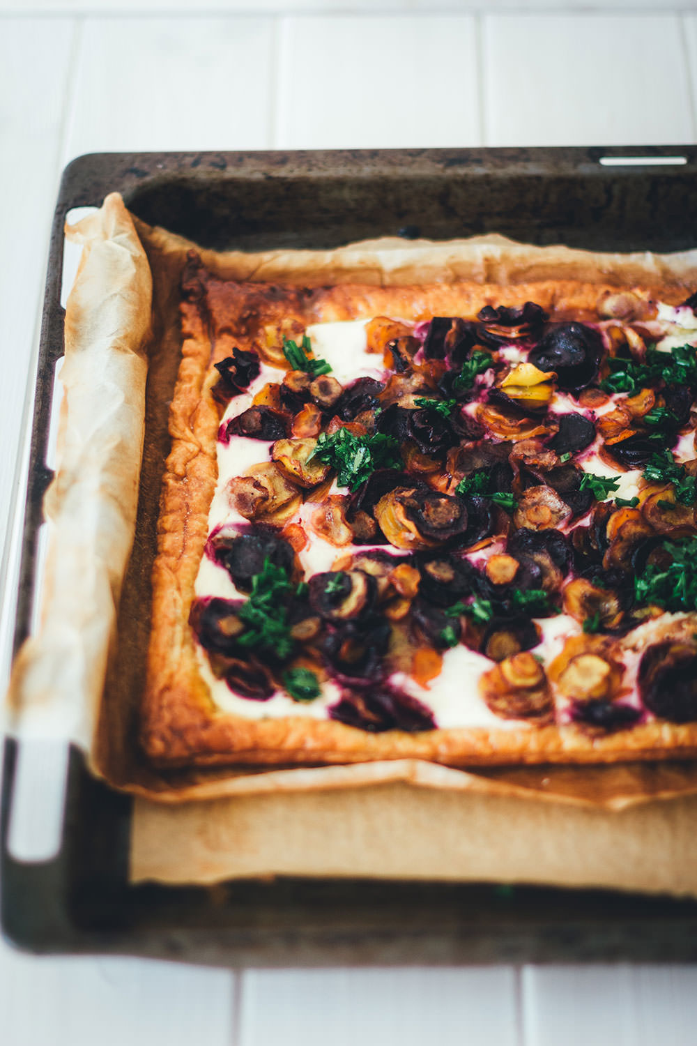 Schnelle Feierabendküche: Knusprige bunte Möhrentarte mit Ricotta und ...