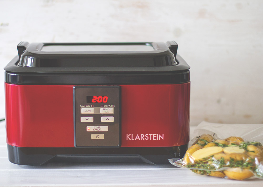 Sous-vide für zu Hause - mit Produktvorstellung von Klarstein für Vakuumierer und Thermalisierer (Sous-vide-Garer) und Rezept für Rindersteaks mit knusprigen Kartoffeln