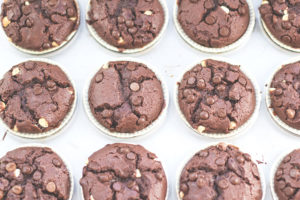 Rezept für leckere, saftige und ganz klassische Schoko-Muffins mit extra viel Schokolade