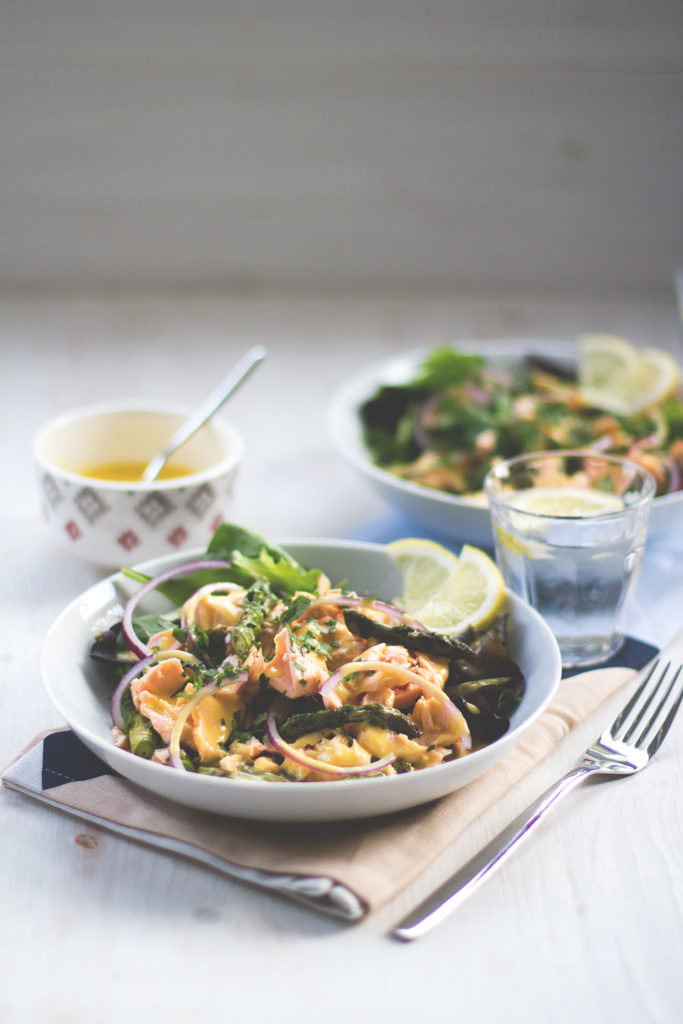 Morgen geht&amp;#39;s nach Irland! Heute gibt&amp;#39;s pochierten Lachs mit Salat ...