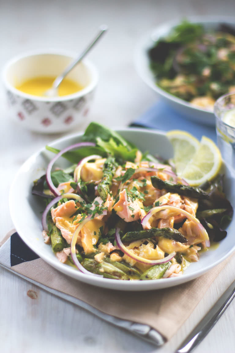 Morgen geht&amp;#39;s nach Irland! Heute gibt&amp;#39;s pochierten Lachs mit Salat ...