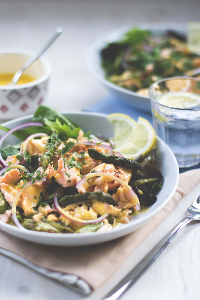 Morgen geht&amp;#39;s nach Irland! Heute gibt&amp;#39;s pochierten Lachs mit Salat ...