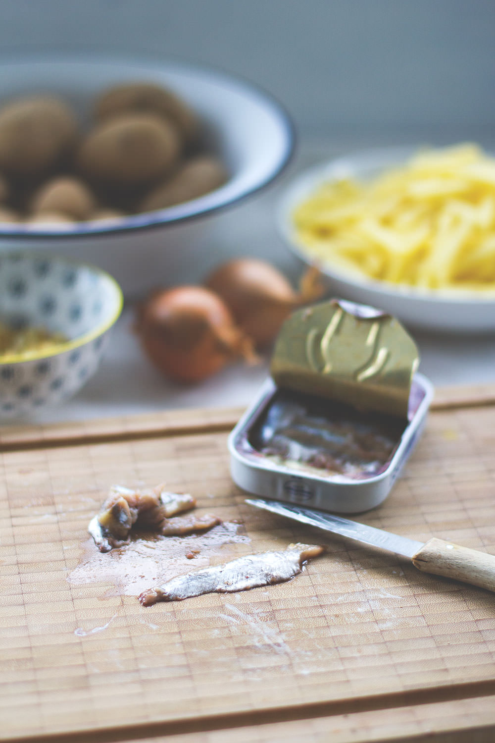 Rezept für den schwedischen Kartoffelauflauf Janssons frestelse (Janssons Versuchung) für die Blogparade Die Kartoffel weltweit