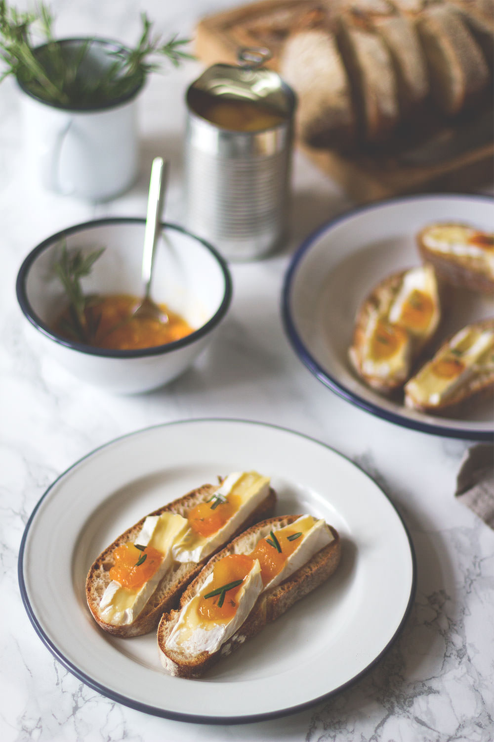 Rezept für Crostini mit gebackenem Brie und Aprikosen-Chutney | moeyskitchen.com