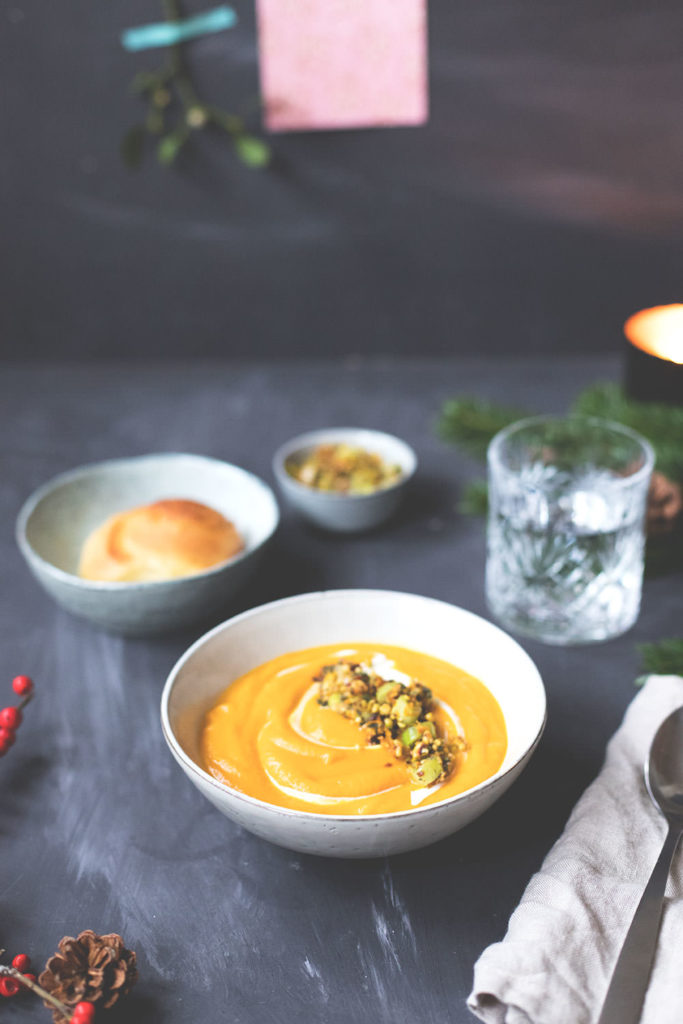 Weihnachtsmenü 2017 | Vorspeise | Süßkartoffel-Orangen-Suppe mit ...