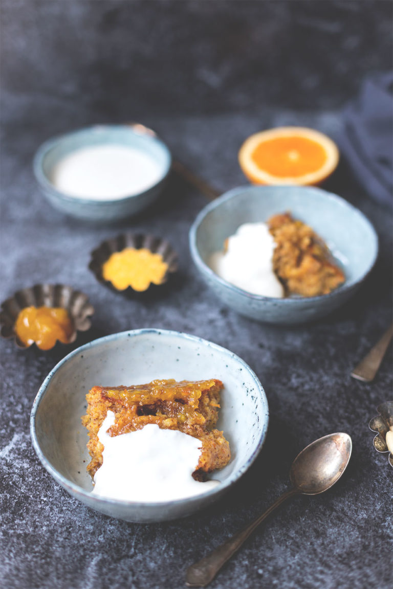 Süßer Orangen-Polenta-Auflauf mit Crème fraîche - moey&amp;#39;s kitchen foodblog