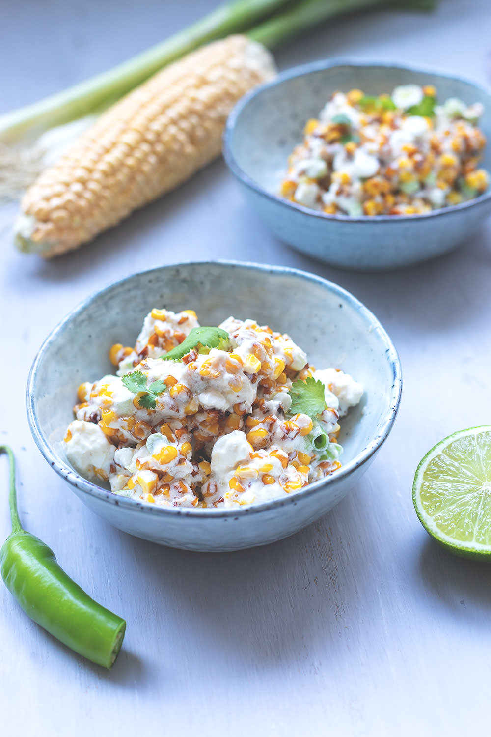 Rezept für mexikanischen Maissalat (Esquites) | moeyskitchen.com #maissalat #cornsalad #esquites