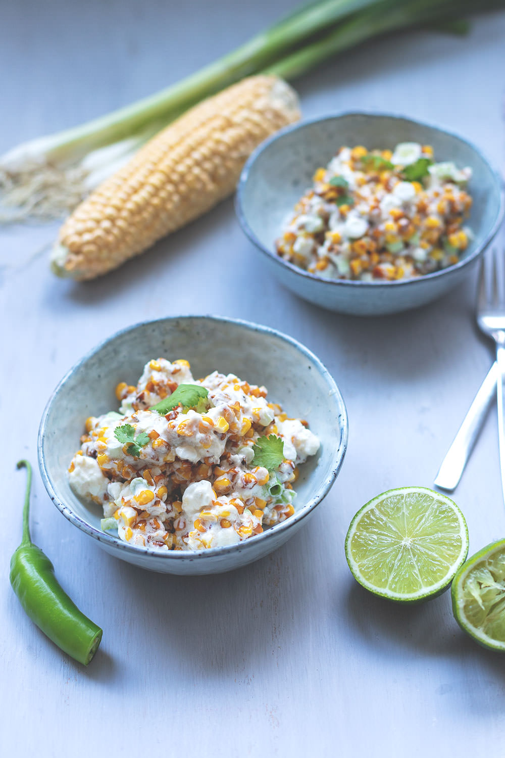 Rezept für mexikanischen Maissalat (Esquites) | moeyskitchen.com #maissalat #cornsalad #esquites