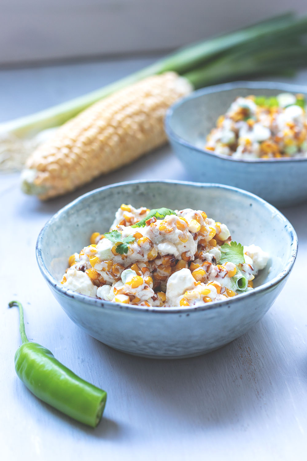 Rezept für mexikanischen Maissalat (Esquites) | moeyskitchen.com #maissalat #cornsalad #esquites