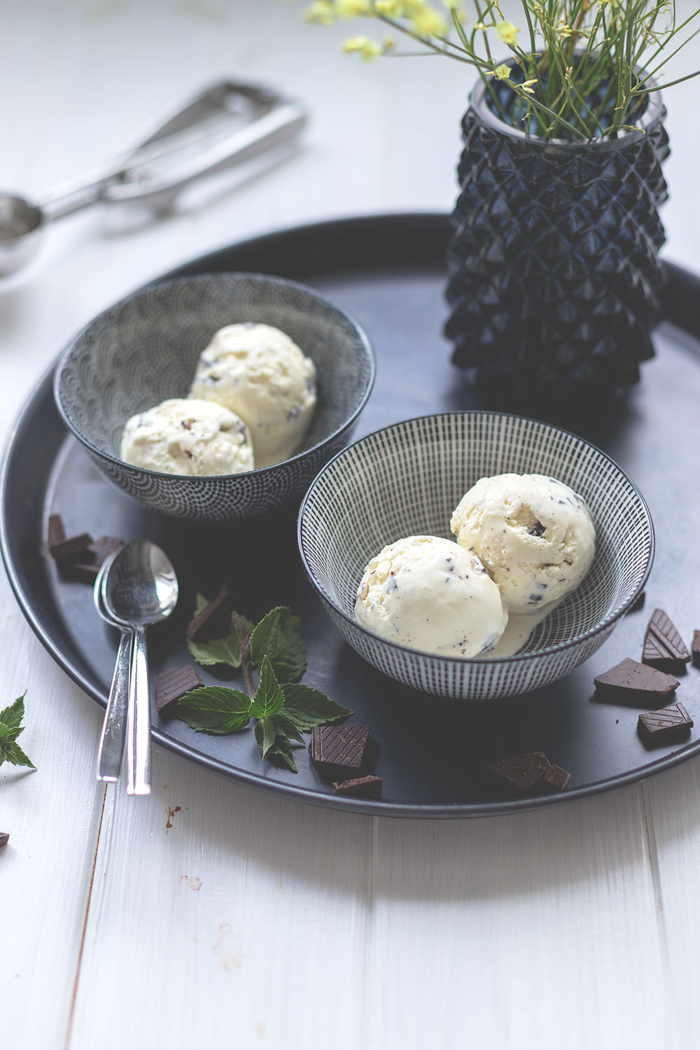 Minz-Schoko-Eis mit frischer Minze und Schokostückchen - moey&amp;#39;s kitchen ...