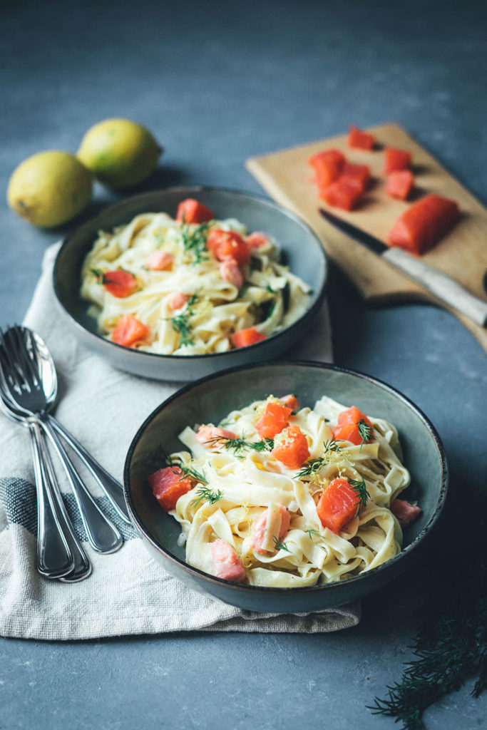 Frische Pasta mit geräuchertem Alaska Wildlachs und ein Besuch bei ...
