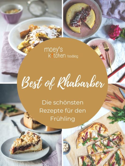 Best of Rhabarber – hier präsentiere ich euch meine besten Rezepte für den Frühlingsboten Rhabarber! Von süßen Rezepten wie Rhabarberkuchen, Cheesecake, Friands, Käsekuchen, Schmarrn usw. bis hin zu herzhaftem Rhabarber-Ketchup und Flammkuchen mit Rhabarber | moeyskitchen.com