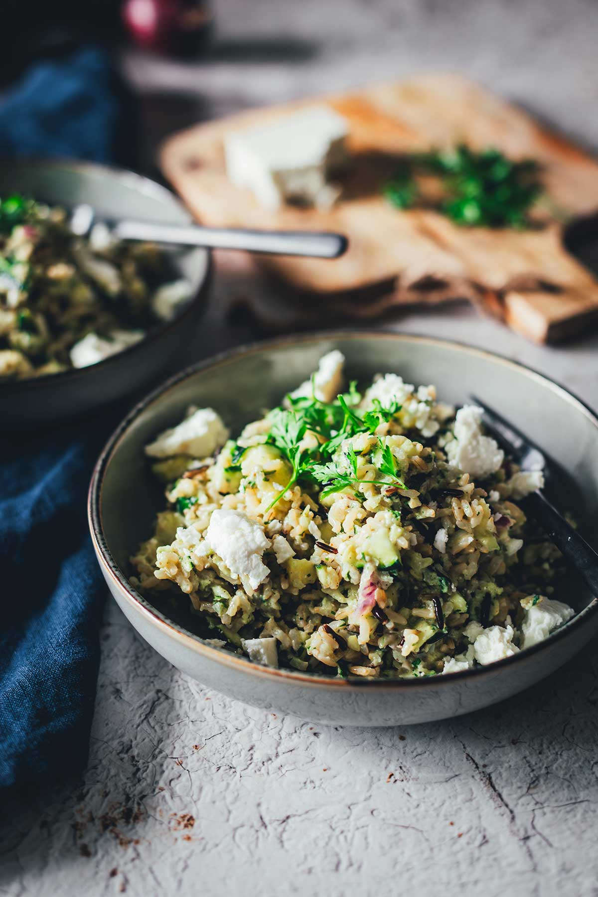 Einfacher Reissalat mit Zucchini und Feta – mit und ohne Thermomix ...