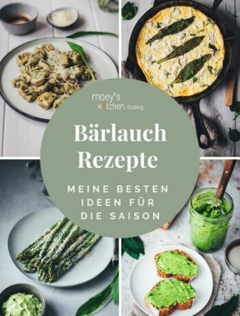 Collage meiner Bärlauch-Rezeptsammlung mit einer Übersicht über verschiedene Rezepte, die in diesem Sammelbeitrag vorgestellt werden.